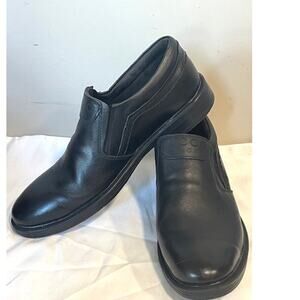Ecco Slip On Loafers Black Leather Logo Men's Size EU42/US9